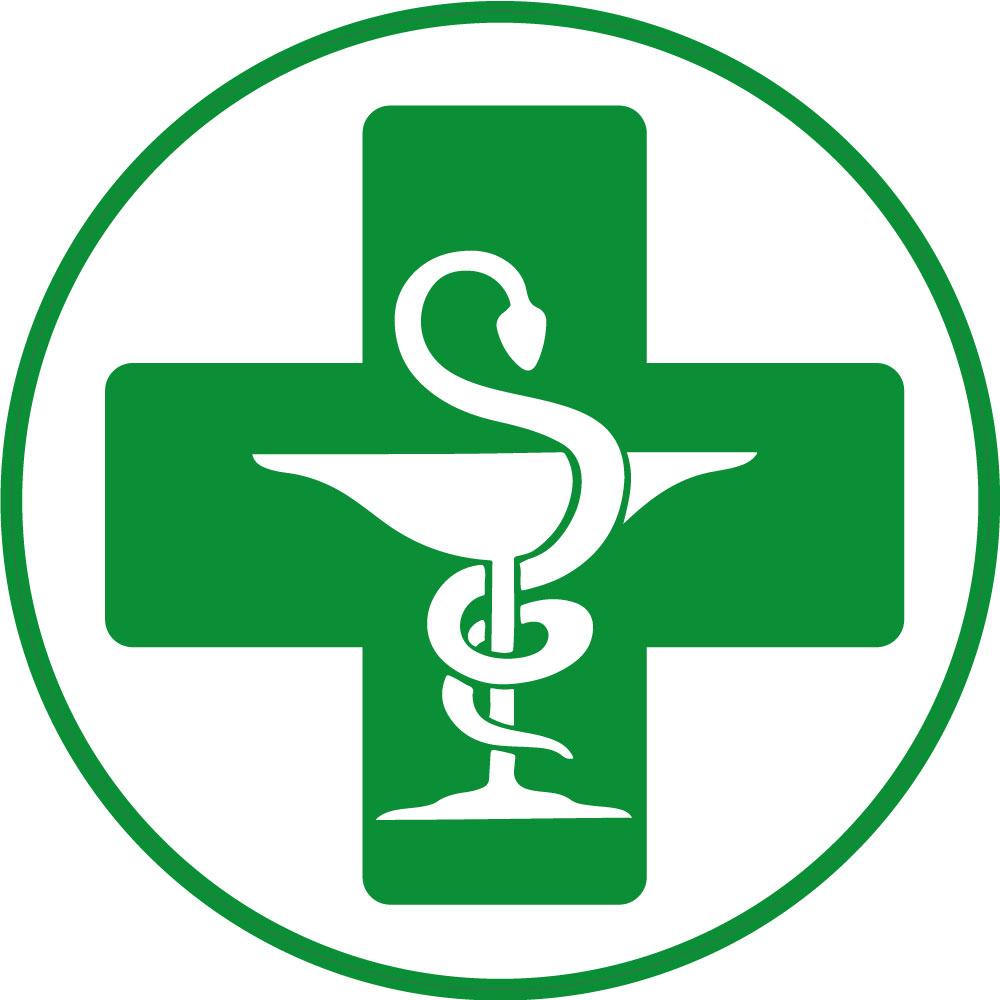Autocollant Caducée pharmacie vert contour rond sticker autocollant adhesif  vitre/auto sticker logo 362