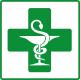 Caducée pharmacie vert contour carré sticker autocollant adhesif vitre/auto sticker logo 363