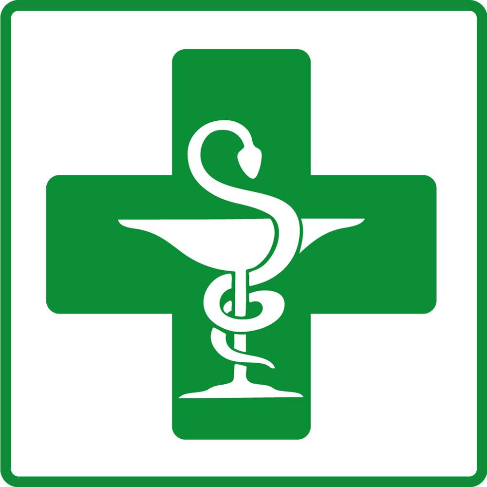 Caducée pharmacie vert contour carré sticker autocollant adhesif vitre/auto sticker logo 363