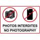Interdit de faire des photos no photography autocollant adhésif sticker logo 1
