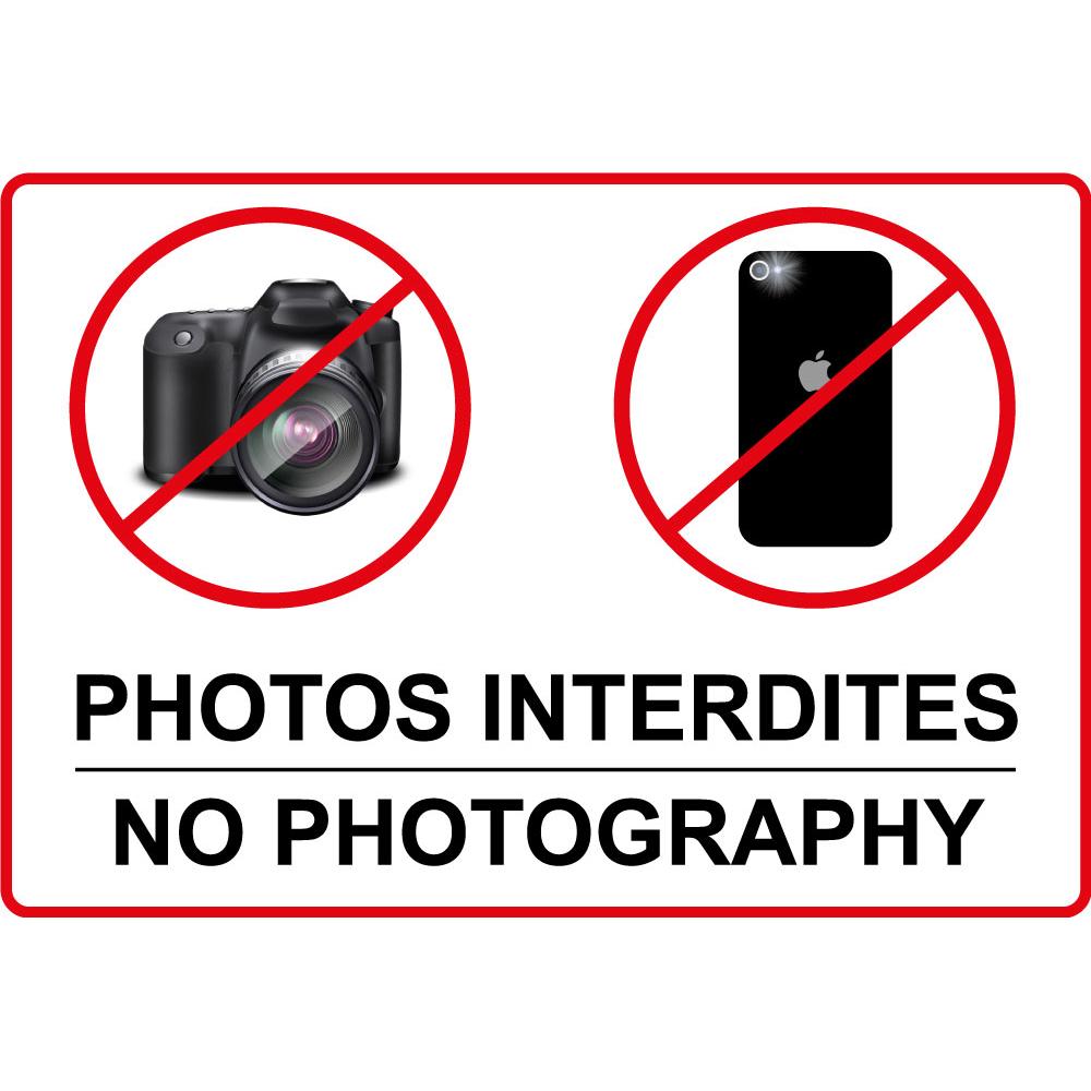 Interdit de faire des photos no photography autocollant adhésif sticker logo 1