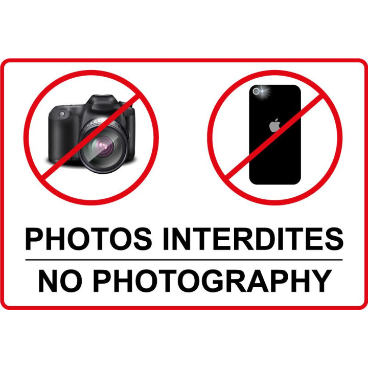 Interdit de faire des photos no photography autocollant adhésif sticker logo 1