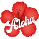 Tiki Aloha hibiscus decal sticker adhesive