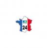 Carte et drapeau France 24 autocollant adhésif sticker logo 2156