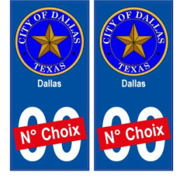 Dallas USA ville Autocollant plaque immatriculation auto sticker numéro au choix sticker city