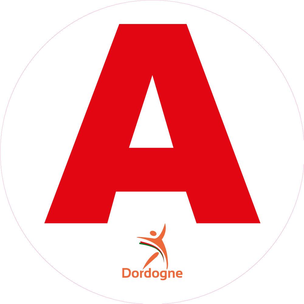 A jeune conducteur apprenti autocollant adhésif  Dordogne logo 837