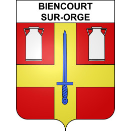 Pegatinas escudo de armas de Biencourt-sur-Orge adhesivo de la etiqueta engomada