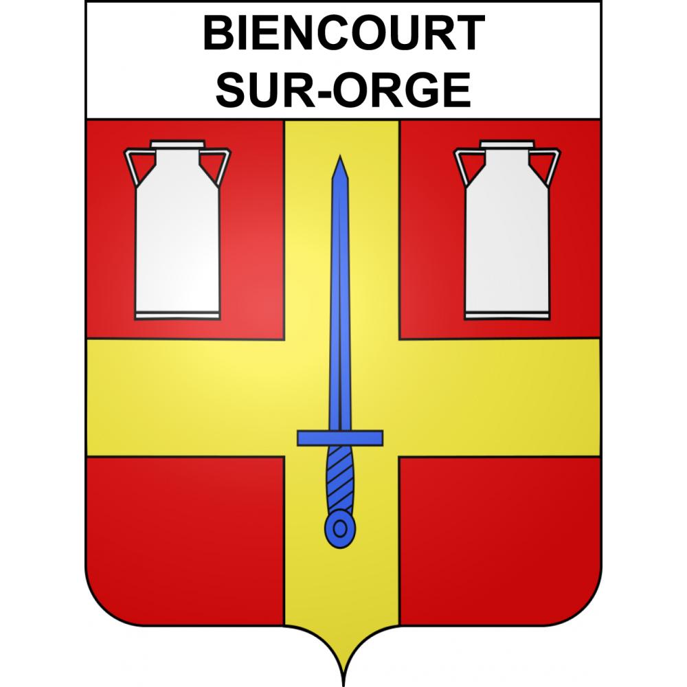 Biencourt-sur-Orge Sticker wappen, gelsenkirchen, augsburg, klebender aufkleber
