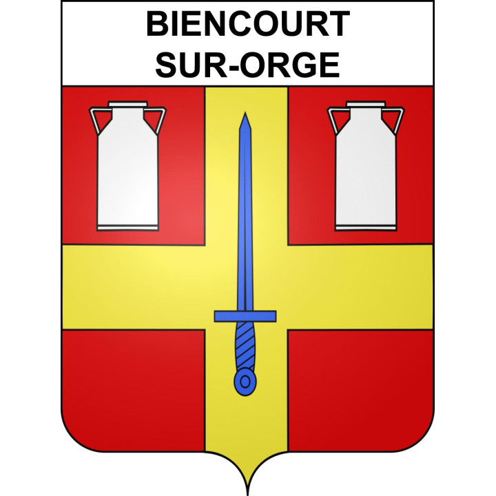 Pegatinas escudo de armas de Biencourt-sur-Orge adhesivo de la etiqueta engomada