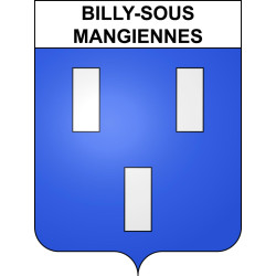 Pegatinas escudo de armas de Billy-sous-Mangiennes adhesivo de la etiqueta engomada