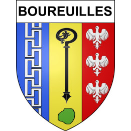 Pegatinas escudo de armas de Boureuilles adhesivo de la etiqueta engomada
