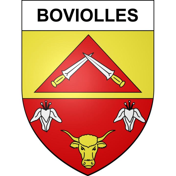 Pegatinas escudo de armas de Boviolles adhesivo de la etiqueta engomada