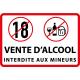 Interdit vente d'alcool aux mineurs autocollant adhésif sticker logo 381