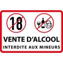 Interdit vente d'alcool aux mineurs autocollant adhésif sticker logo 381