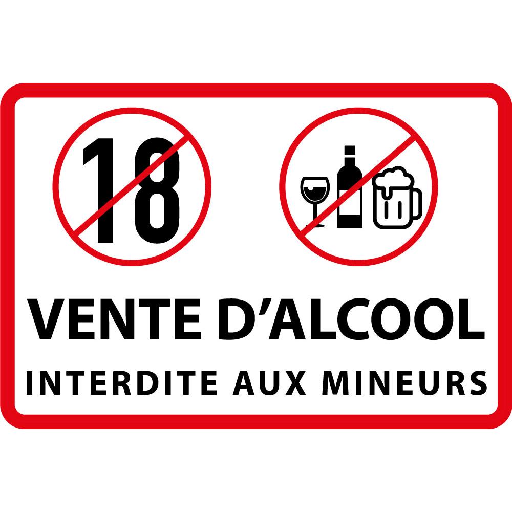 Interdit vente d'alcool aux mineurs autocollant adhésif sticker logo 381