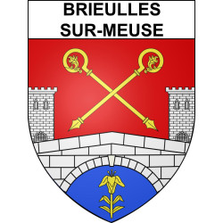 Pegatinas escudo de armas de Brieulles-sur-Meuse adhesivo de la etiqueta engomada