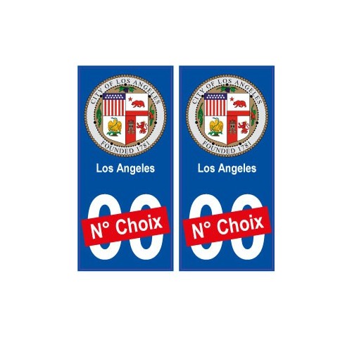 Los Angeles USA ville Autocollant plaque immatriculation auto sticker numéro au choix sticker city