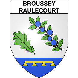 Pegatinas escudo de armas de Broussey-Raulecourt adhesivo de la etiqueta engomada