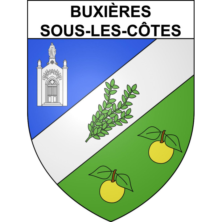 Pegatinas escudo de armas de Buxières-sous-les-Côtes adhesivo de la etiqueta engomada