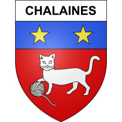 Pegatinas escudo de armas de Chalaines adhesivo de la etiqueta engomada