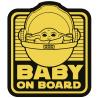 Autocollant baby on board baby yoda jaune et noir sticker logo 849