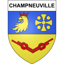 Pegatinas escudo de armas de Champneuville adhesivo de la etiqueta engomada