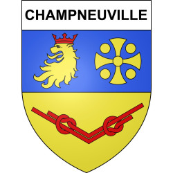 Pegatinas escudo de armas de Champneuville adhesivo de la etiqueta engomada