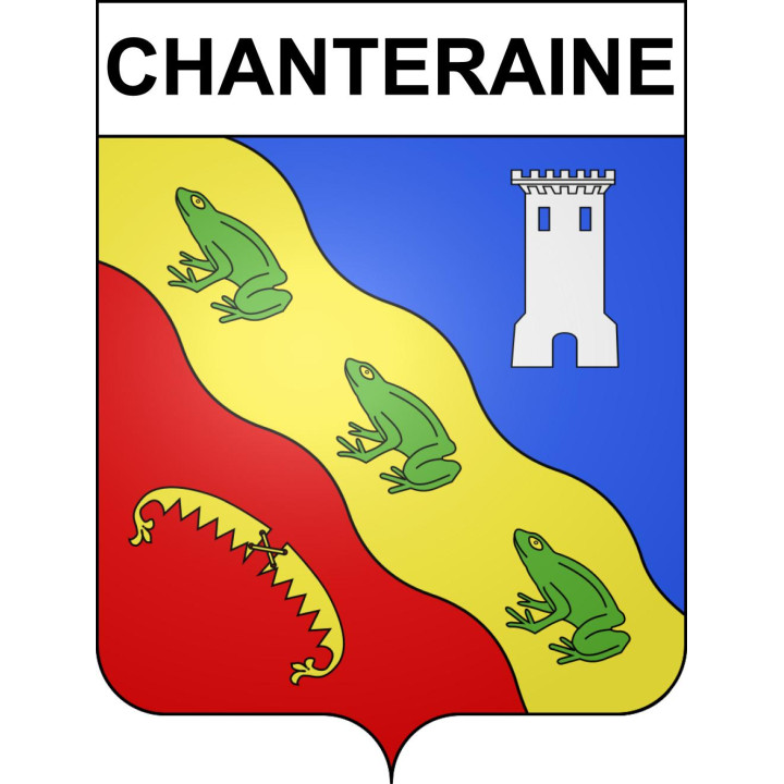 Pegatinas escudo de armas de Chanteraine adhesivo de la etiqueta engomada