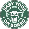 Autocollant baby on board baby yoda imprimé Starbucks sticker logo 481