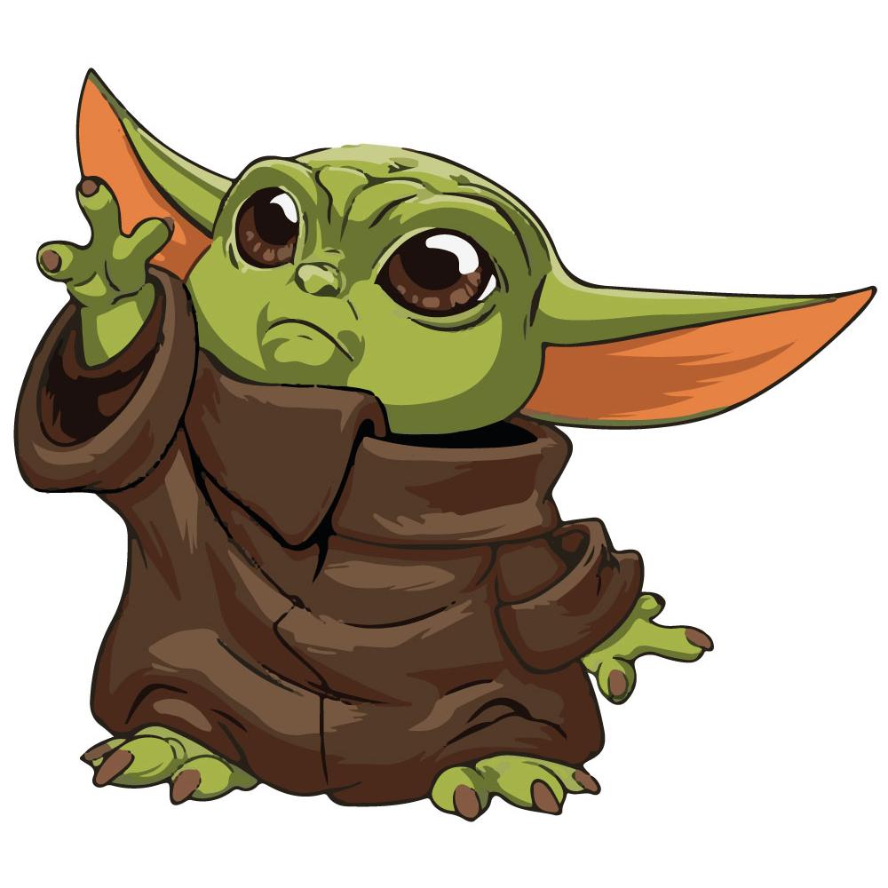Autocollant Baby Yoda sticker logo 12