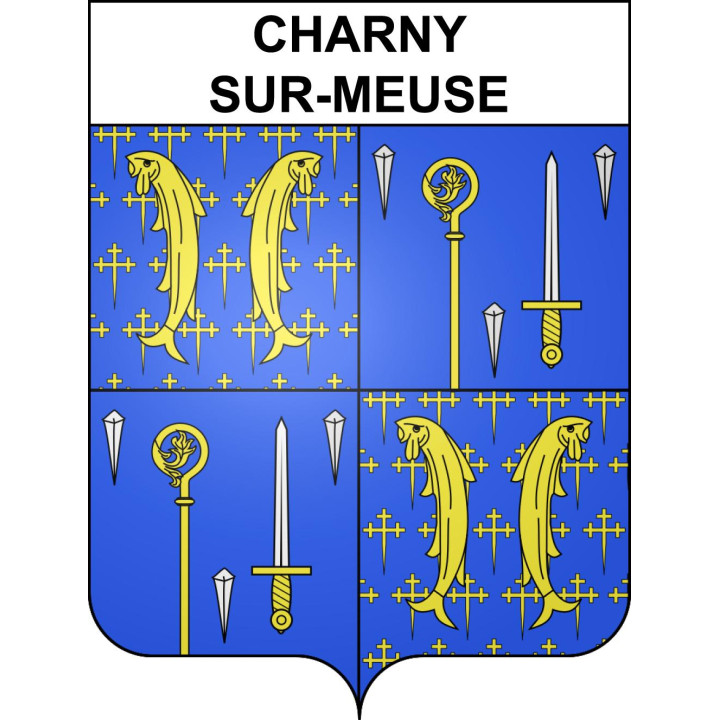 Pegatinas escudo de armas de Charny-sur-Meuse adhesivo de la etiqueta engomada