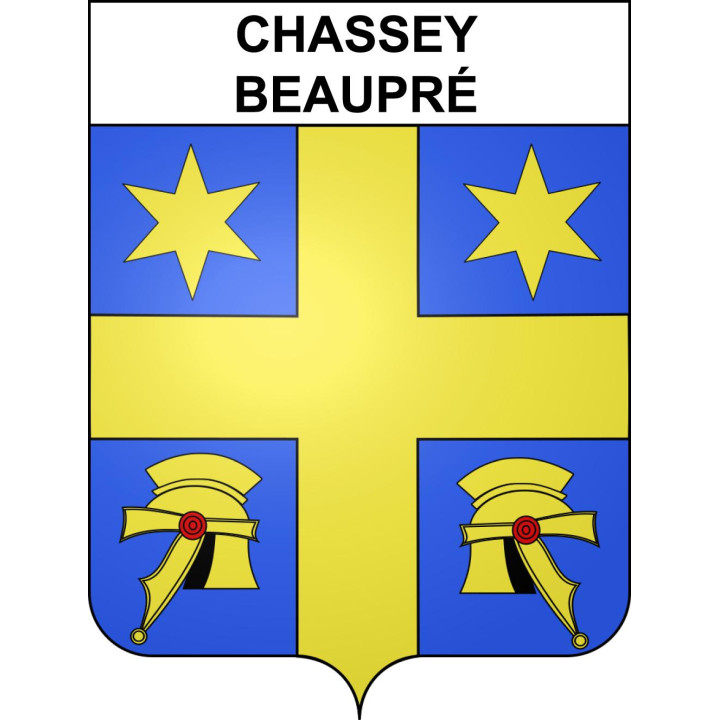 Chassey-Beaupré Sticker wappen, gelsenkirchen, augsburg, klebender aufkleber