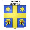 Pegatinas escudo de armas de Chassey-Beaupré adhesivo de la etiqueta engomada