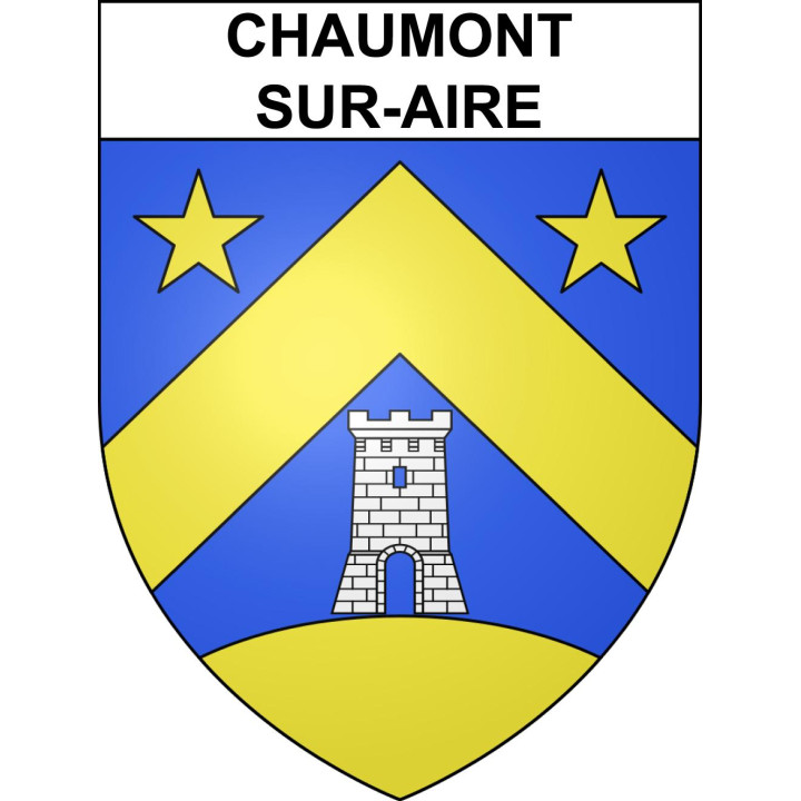 Pegatinas escudo de armas de Chaumont-sur-Aire adhesivo de la etiqueta engomada