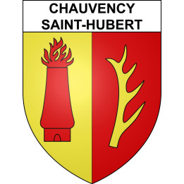Pegatinas escudo de armas de Chauvency-Saint-Hubert adhesivo de la etiqueta engomada