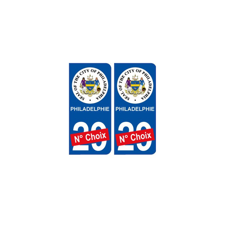 Philadelphie USA ville Autocollant plaque immatriculation auto sticker numéro au choix sticker city