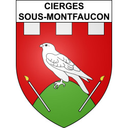 Pegatinas escudo de armas de Cierges-sous-Montfaucon adhesivo de la etiqueta engomada