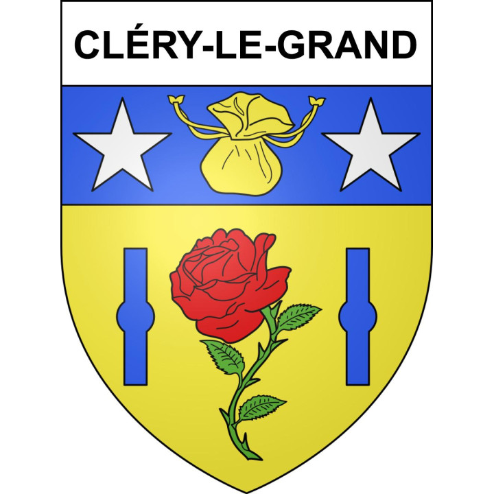 Stickers coat of arms Cléry-le-Grand adhesive sticker