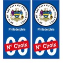 Philadelphie USA ville Autocollant plaque immatriculation auto sticker numéro au choix sticker city