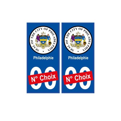 Philadelphie USA ville Autocollant plaque immatriculation auto sticker numéro au choix sticker city