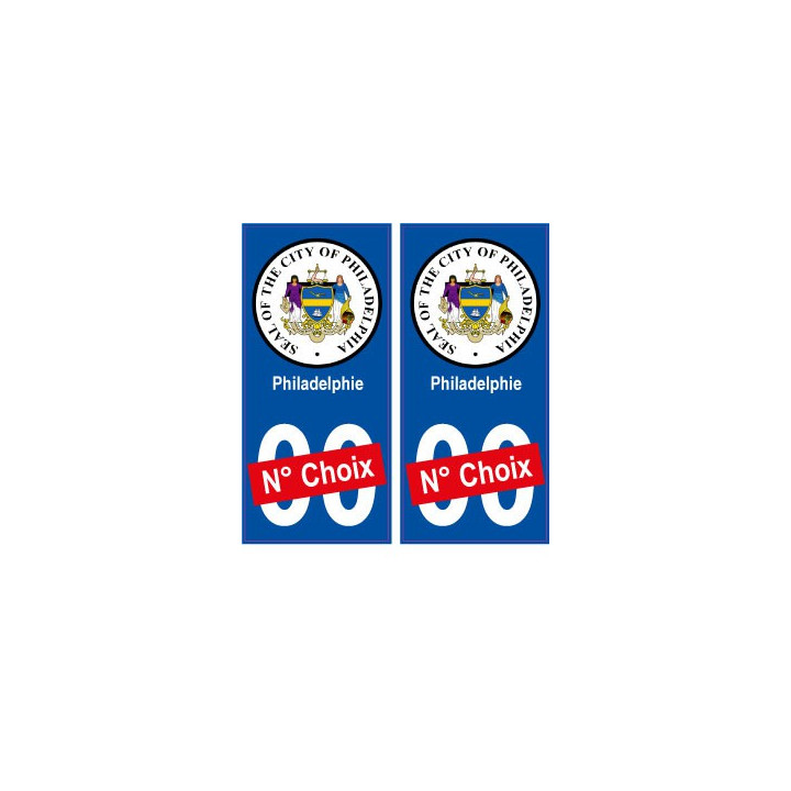 Philadelphie USA ville Autocollant plaque immatriculation auto sticker numéro au choix sticker city
