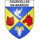 Pegatinas escudo de armas de Courcelles-en-Barrois adhesivo de la etiqueta engomada