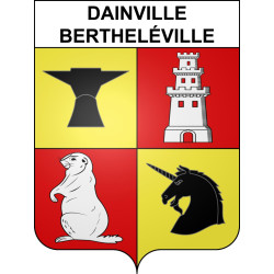 Pegatinas escudo de armas de Dainville-Bertheléville adhesivo de la etiqueta engomada