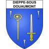 Pegatinas escudo de armas de Dieppe-sous-Douaumont adhesivo de la etiqueta engomada