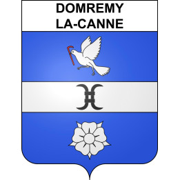 Pegatinas escudo de armas de Domremy-la-Canne adhesivo de la etiqueta engomada