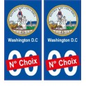 Washington D.C USA ville Autocollant plaque immatriculation auto sticker numéro au choix sticker city