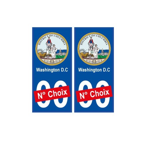 Washington D.C USA ville Autocollant plaque immatriculation auto sticker numéro au choix sticker city