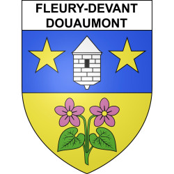 Pegatinas escudo de armas de Fleury-devant-Douaumont adhesivo de la etiqueta engomada