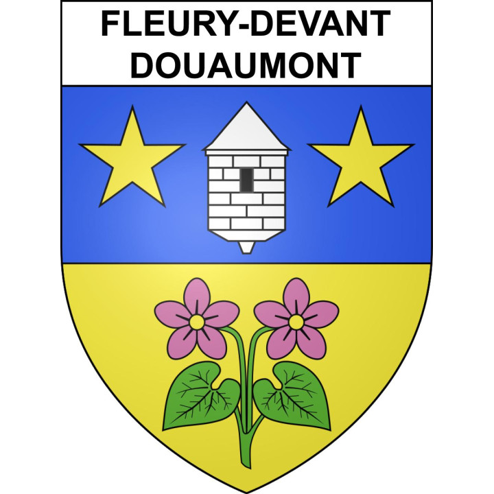 Pegatinas escudo de armas de Fleury-devant-Douaumont adhesivo de la etiqueta engomada