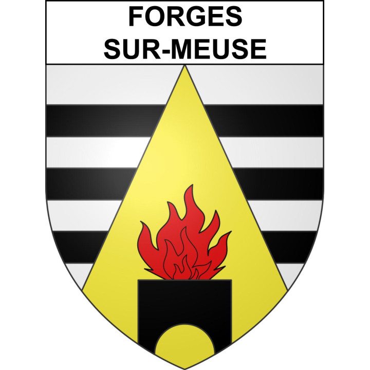 Pegatinas escudo de armas de Forges-sur-Meuse adhesivo de la etiqueta engomada